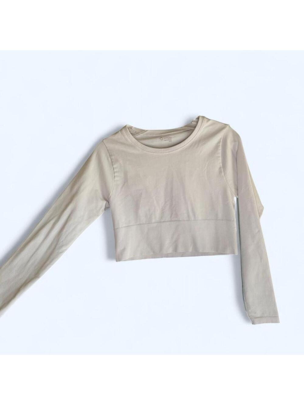 Aerie Women's Cream and White Crop-top